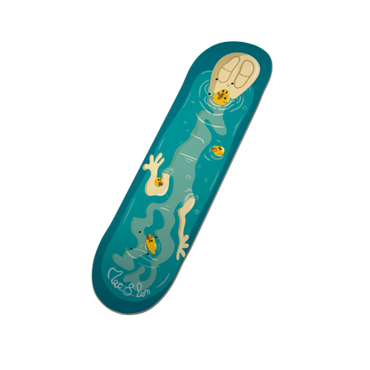 Planche de skate avec illustration - " duck's bath"