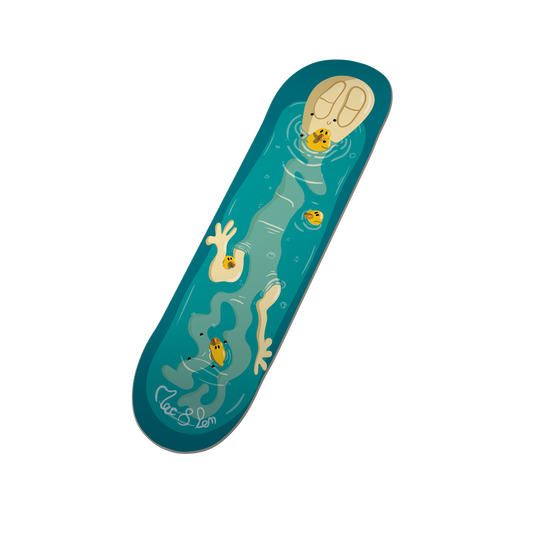 Planche de skate avec illustration - " duck's bath"