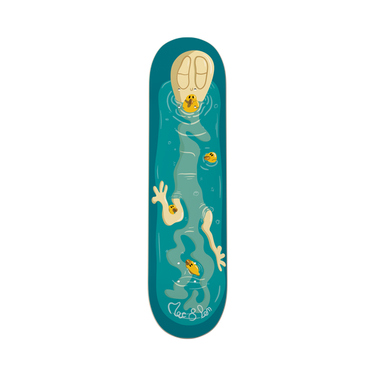 Planche de skate avec illustration - " duck's bath"